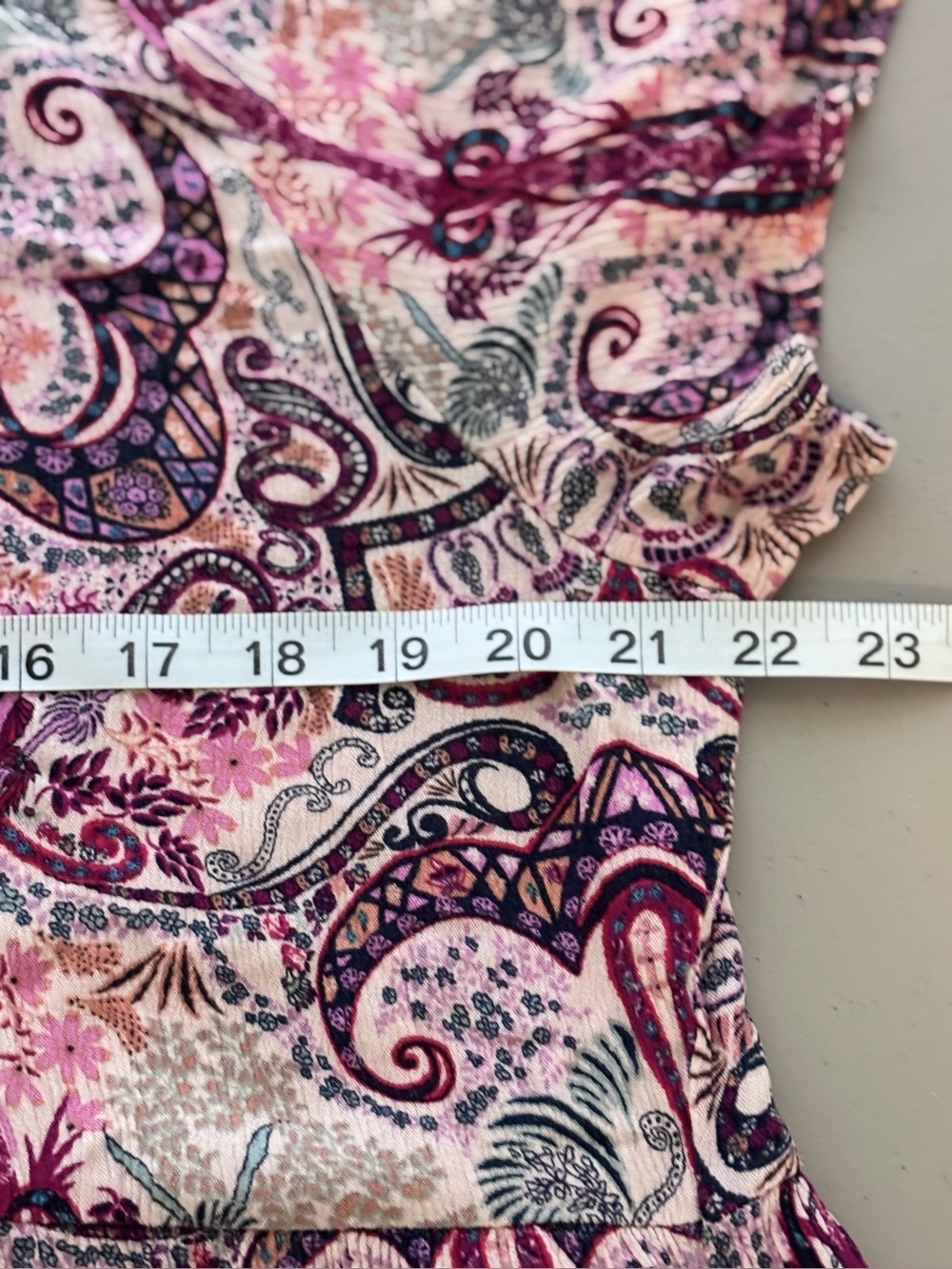 Knox Rose Paisley Babydoll Dress XXL Purple Red Multi Tiered Mini Boho 2XL - Picture 10 of 11